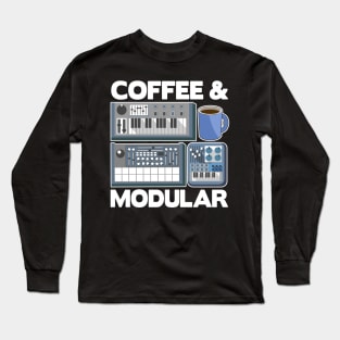 Analog Modular Synthesizer and Coffee Synth Vintage Retro Long Sleeve T-Shirt